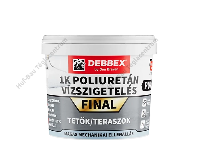 Den Braven 1K PUR FINAL poliuretán vízszigetelés - szürke 4 kg