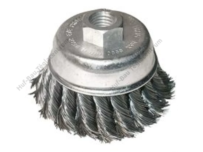 Drótkefe  75mm fazék csapos fonott 0,5 acél Extol Craft (17040)