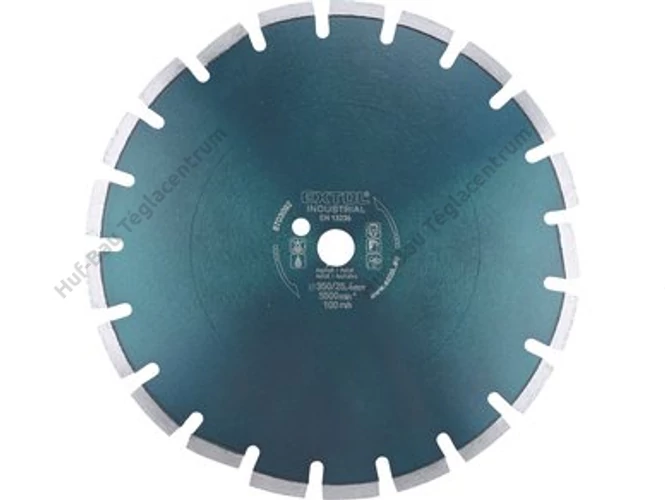 Gyémánt vágókorong 350x25,4mm aszfalthoz szegmentált Extol Industrial (8703092)