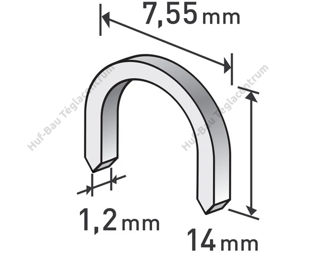 Tűzőgéphez U-szeg 14mm (7,55x,52x1,2) Extol Premium (8852305)