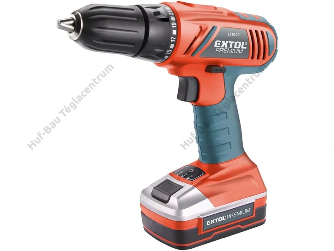 Akkus fúró-csavarozó 18V 1x1,5Ah Li-Ion Extol Premium (8891110)