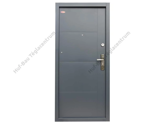 HiSec fém bejárati ajtó, Modern mintás, 95 x 205 cm, balos - antracit
