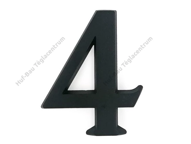 SB alumínium házszám 4 matt fekete 10cm