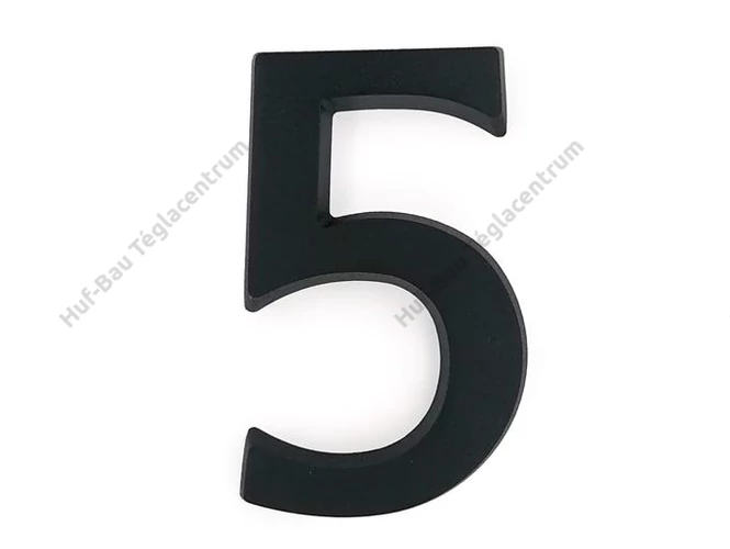 SB alumínium házszám 5 matt fekete 10cm