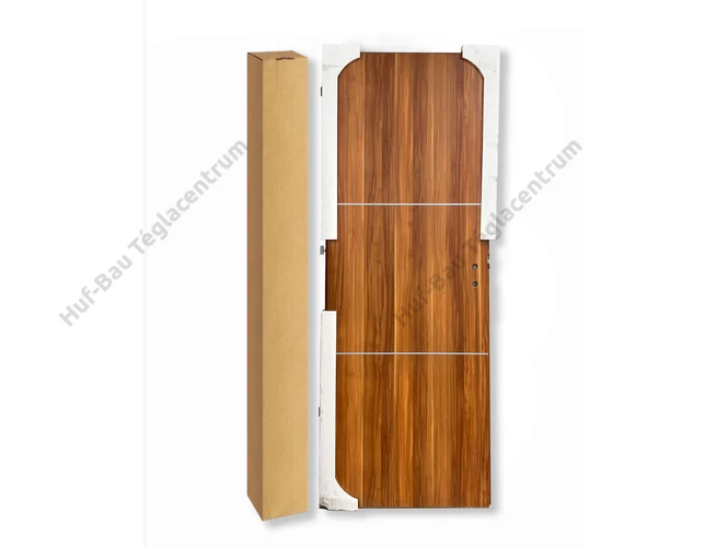 Komplett beltréi ajtó fém csíkkal bükk színben jobbos 79 cm x 205.5 cm