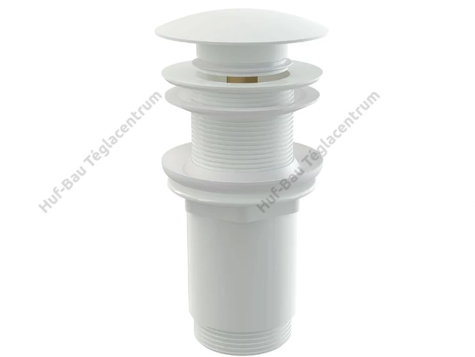 Alcaplast A395B CLICK/CLACK leeresztőszelep, nagy dugóval, 5/4", túlfolyó nélkül - FEHÉR