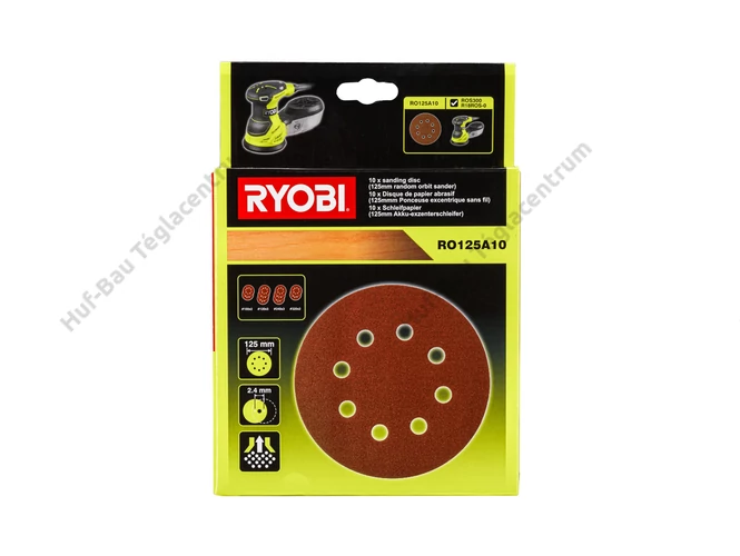 RYOBI RO125A10 10 darabos csiszolótárcsa szett