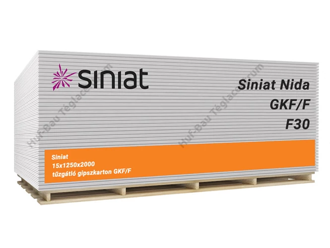 SINIAT tűzgátló gipszkarton - 15 x 1250 x 2000 mm