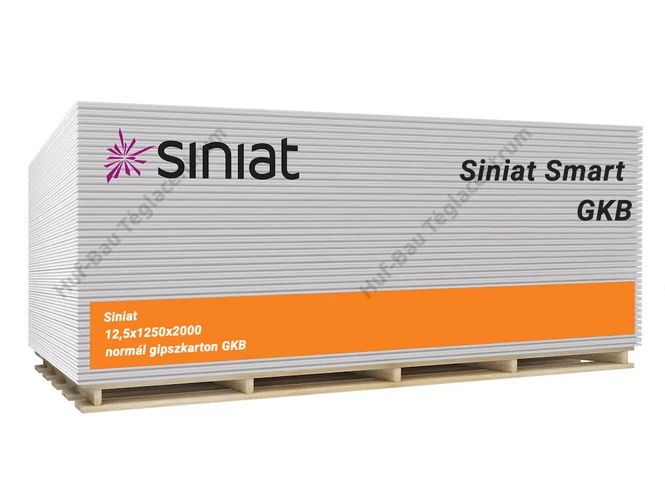 SINIAT Nida Smart normál gipszkarton 12.5 x 1200 x 2000 mm.