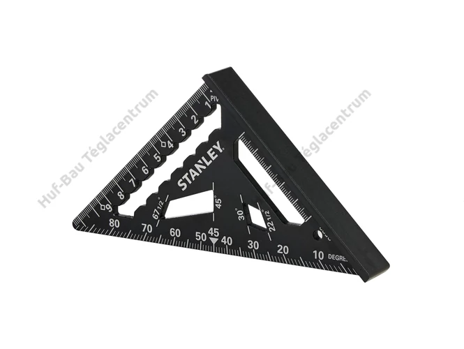 Stanley STHT46100-0 alumínium derékszögű háromszög, 120 mm-es hosszban.