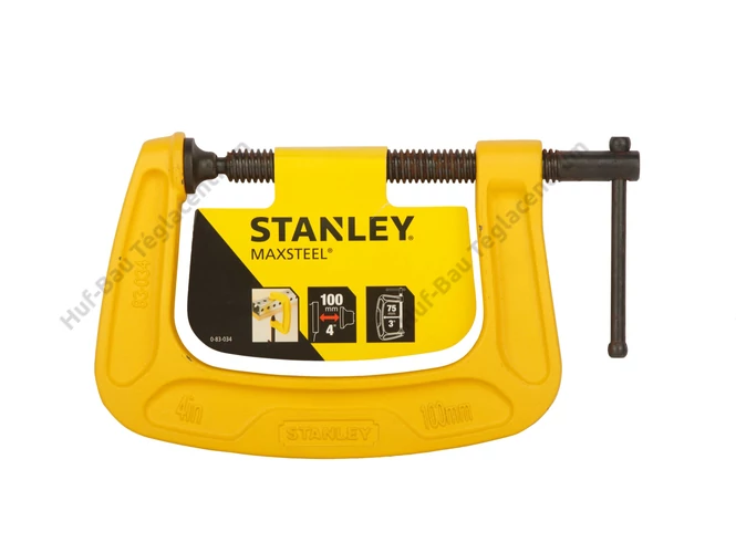 Stanley acél C szorító, 100 mm-es befogással.
