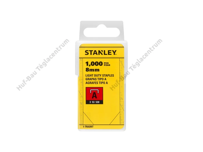 Stanley tűzőkapocs A típusú 8 x 11.3 mm - 1000db/doboz.