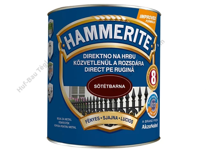 AKZO Hammerite fémfesték fényes, sötétbarna - 0.75 L