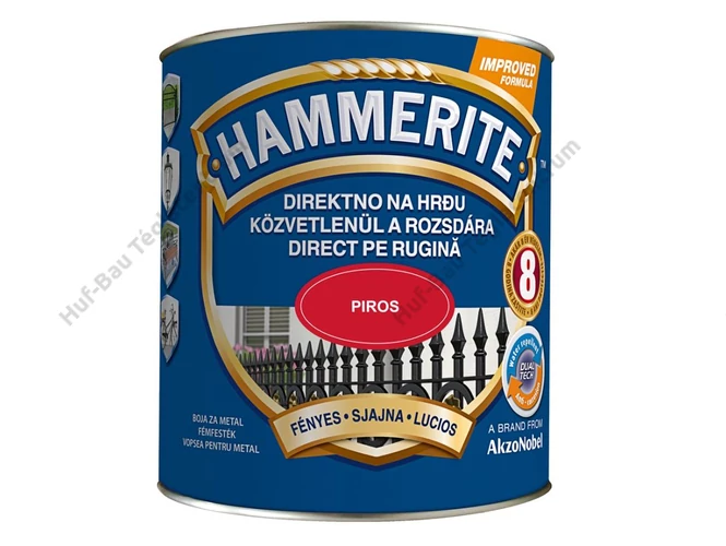 AKZO Hammerite fémfesték fényes, piros - 0.75 L