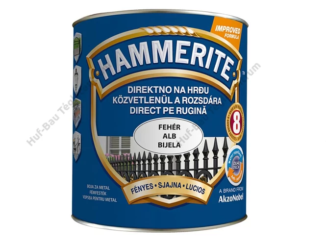 AKZO Hammerite fémfesték fényes, fehér - 0.75 L