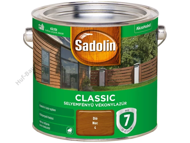 AKZO Sadolin Classic HP vékonylazúr dió színben - 2.5 L