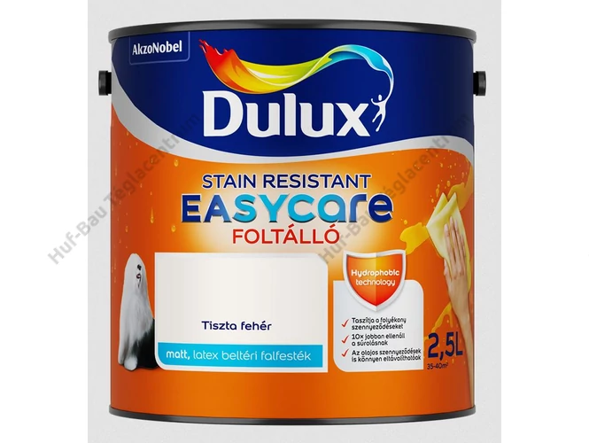AKZO Dulux EasyCare foltálló falfesték tiszta fehér - 2.5 L