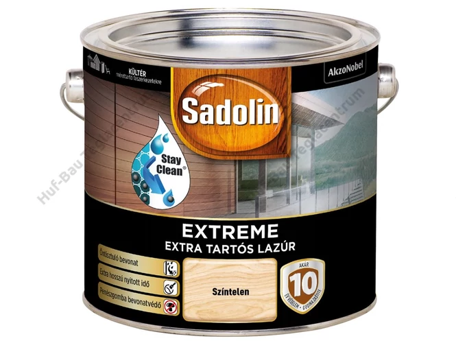 AKZO Sadolin Extreme selyemfényű lazúr színtelen - 2.5 L