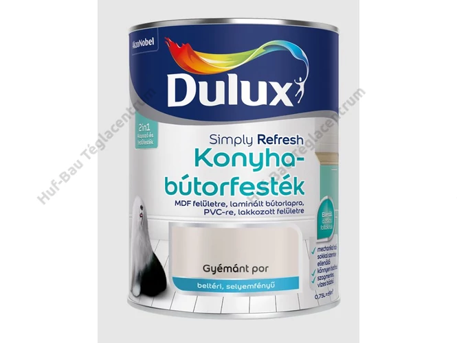 AKZO Dulux Simply Refresh konyhabútor festék Gyémánt por színű, 0.75 L-es kiszerelésben.