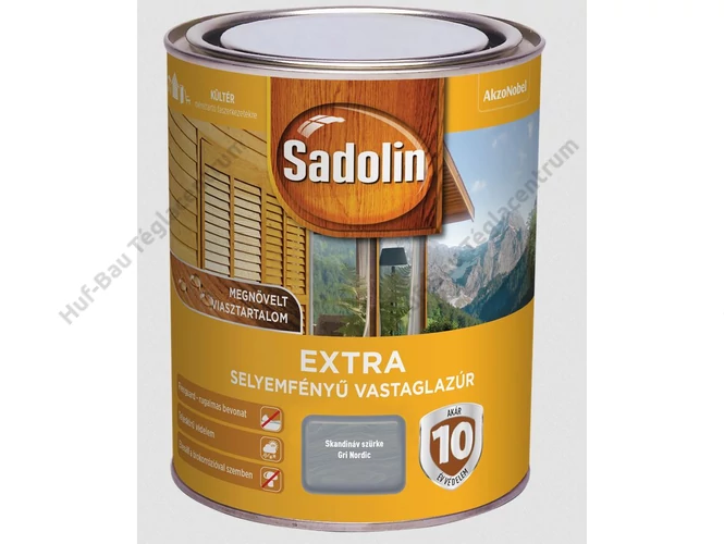 AKZO Sadolin Extra vastaglazúr, skandináv szürke - 0.75L