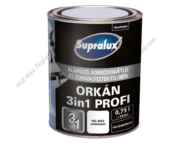 AKZO Supralux ORKÁN 3in1 PROFI jelölőfehér RAL9003 - 0.75 L