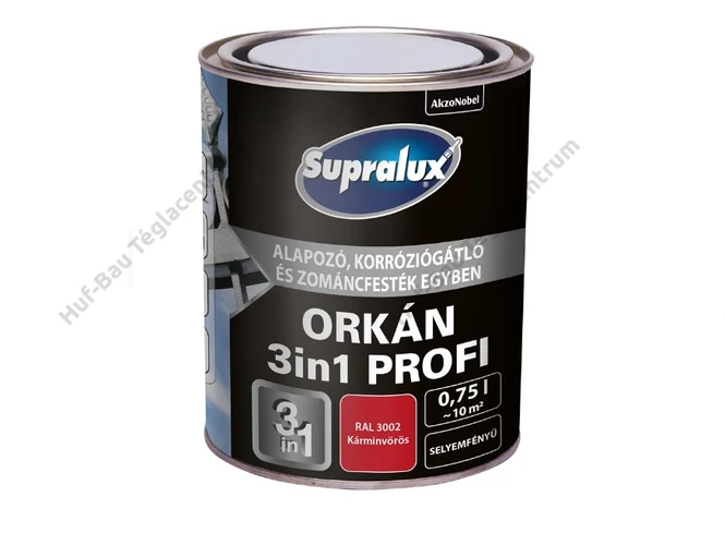 AKZO Supralux ORKÁN 3in1 PROFI kárminvörös RAL3002 - 0.75 L
