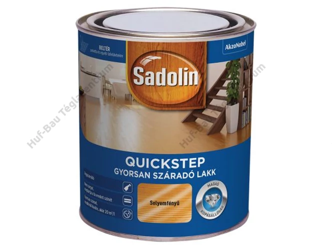 AKZO Sadolin Quickstep vizes bázisú, fényes lakk, 0.75 L-es kiszerelésben. Bruttó: [PRICE]