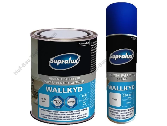 AKZO Supralux Wallkyd higiéniai beltéri fehér mosható, páraáteresztő falfesték 2,5l