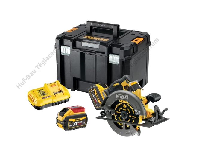 DEWALT DCS578X2-QW kefementes kézi körfűrész, akkuval, töltővel, TSTAK kofferben - 54V FlexVolt