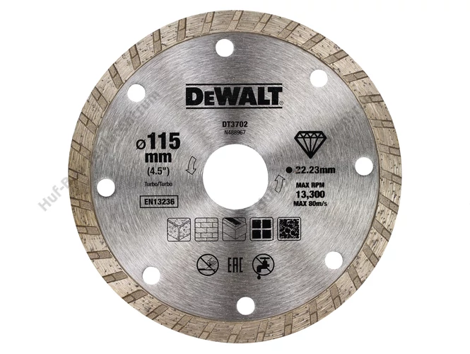 DEWALT DT3702-QZ Turbó száraz gyémántszemcsés vágótárcsa 115 x 22.2mm