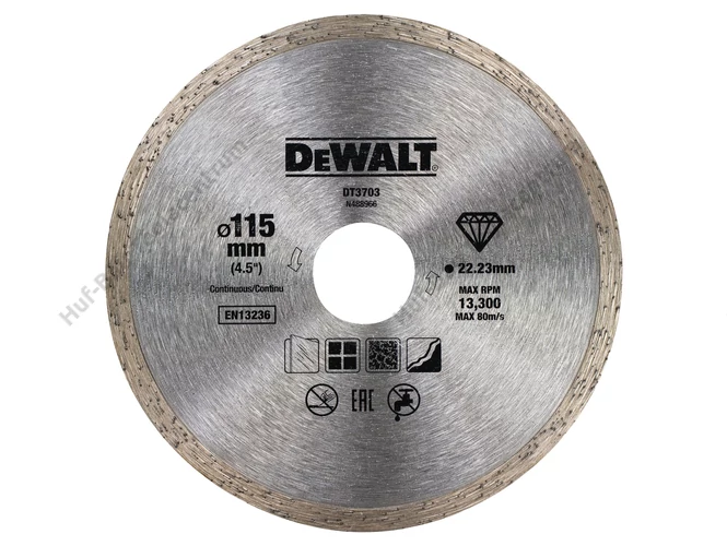 DEWALT DT3703-QZ Folyamatos peremű vizes gyémánttárcsa csempéhez 115 x 22.2mm
