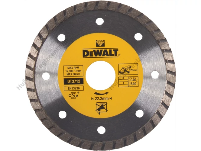 DEWALT DT3712-QZ Turbó száraz gyémántszemcsés vágótárcsa 125 x 22.2mm
