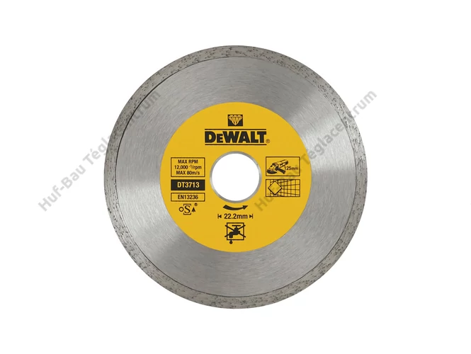 DEWALT DT3713-QZ Folyamatos peremű vizes gyémánttárcsa csempéhez 125 x 22.2mm