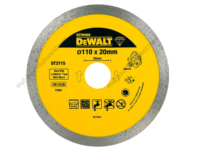 DEWALT DT3715-QZ Vizes-száraz gyémánttárcsa csempéhez 110 x 20mm
