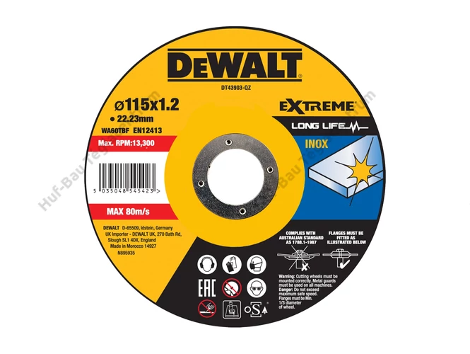 DEWALT DT43903-QZ Fast Cut Vágókorong 115mm x 1.2mm x 22.23mm INOX