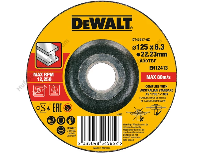 DEWALT DT43917-QZ Fast Cut Tisztító korong fémre 125mm x 6.0mm x 22.23mm