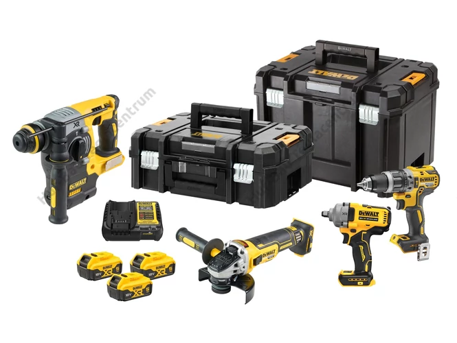 DEWALT DCK428P3T-QW 4 db-os akkus gépszett, TSTAK kofferben.