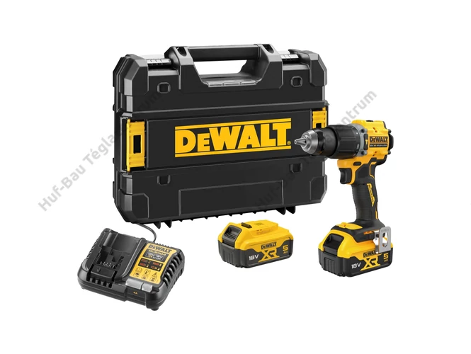 DEWALT DCD799P2T-QW 18V-os ütvefúró-csavarozó, 2 x 5 Ah akkuval, töltővel, TSTAK kofferben.