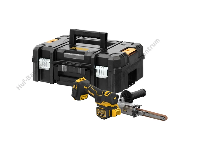 DEWALT DCM200NT-XJ akkumulátoros szalagcsiszoló akku és töltő nélkül, TSTAK kofferben.
