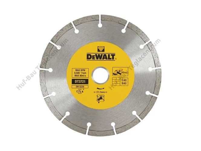 DEWALT DT3721-QZ Szegmentált gyémánt vágótárcsa 180mm x 22.2mm
