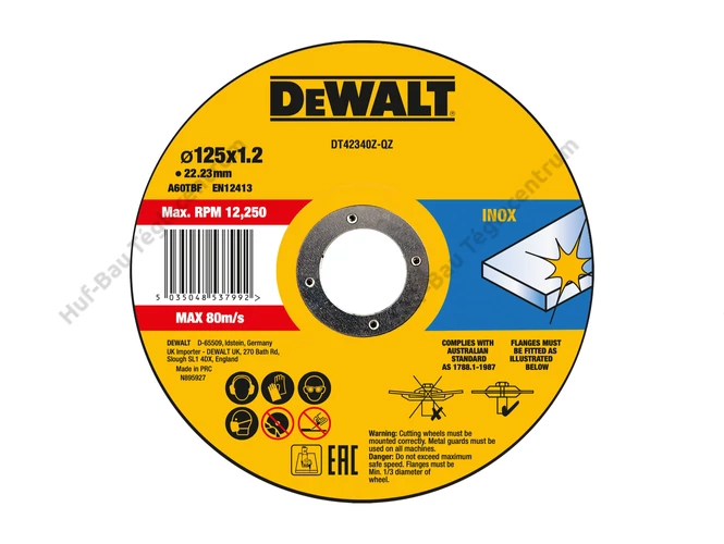 DEWALT DT42340Z-QZ Fast Cut vágókorong - 125 mm INOX