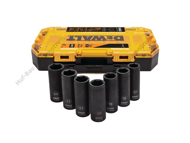DEWALT DT70905-QZ 7 db-os DEEP IMPACT dugókulcs készlet, metrikus - 1/2" McLaren Edition