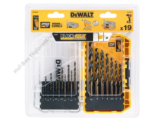 DEWALT DT70728-QZ 19 db-os Black&Gold fúrószár készlet