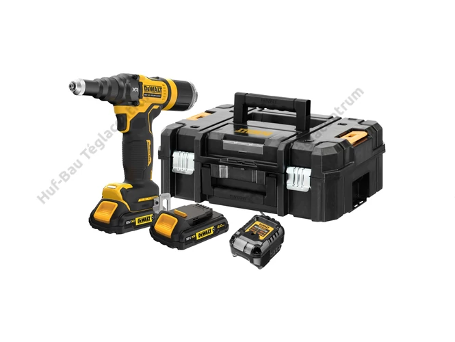 DEWALT DCF403D2GT-QW akkus szegecshúzó gép, 2 db 2 Ah-s akkuval, töltővel