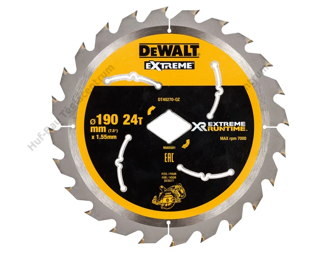 dewalt, fűrészlap, körfűrészlap, dcs577, 190 mm