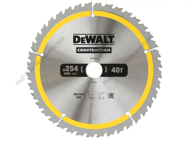 DEWALT DT90249-QZ 254 mm-es körfűrészlap, T40 fogszámmal, 30 mm-es furatmérettel. Bruttó: [PRICE]