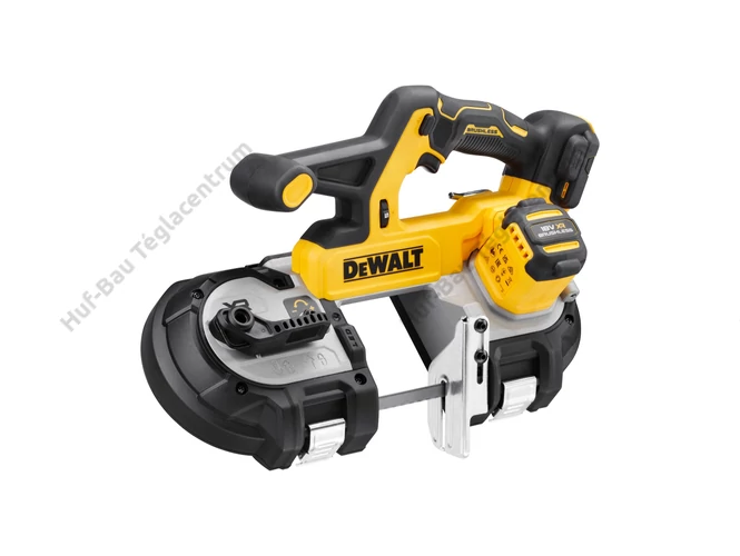 DEWALT DCS378N-XJ 18V akkumulátoros szalagfűrész akku és nélkül