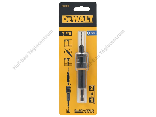 DEWALT DT70786-QZ előfúró-behajtó adapter 6-os furathoz, BLACK&amp;GOLD Series.
