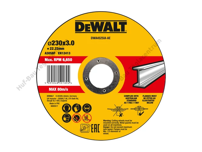 DEWALT DWA4525IA-AE 230 mm-es vágótárcsa 3 x 22.23 mm. Bruttó: [PRICE]