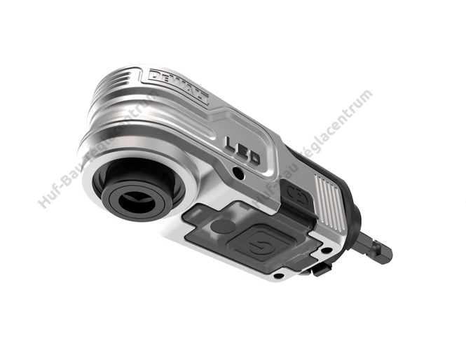 DEWALT DTLRA-QZ 1/4&quot;-os sarokcsavarozó adapter, LED világítással, beépített akksival.